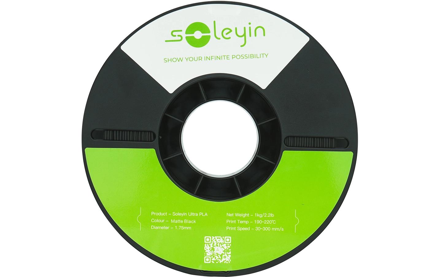 Creality 3D 3D-Drucker-Filament Soleyin Ultra PLA 1,75 mm Schwarz, matt, 1 kg