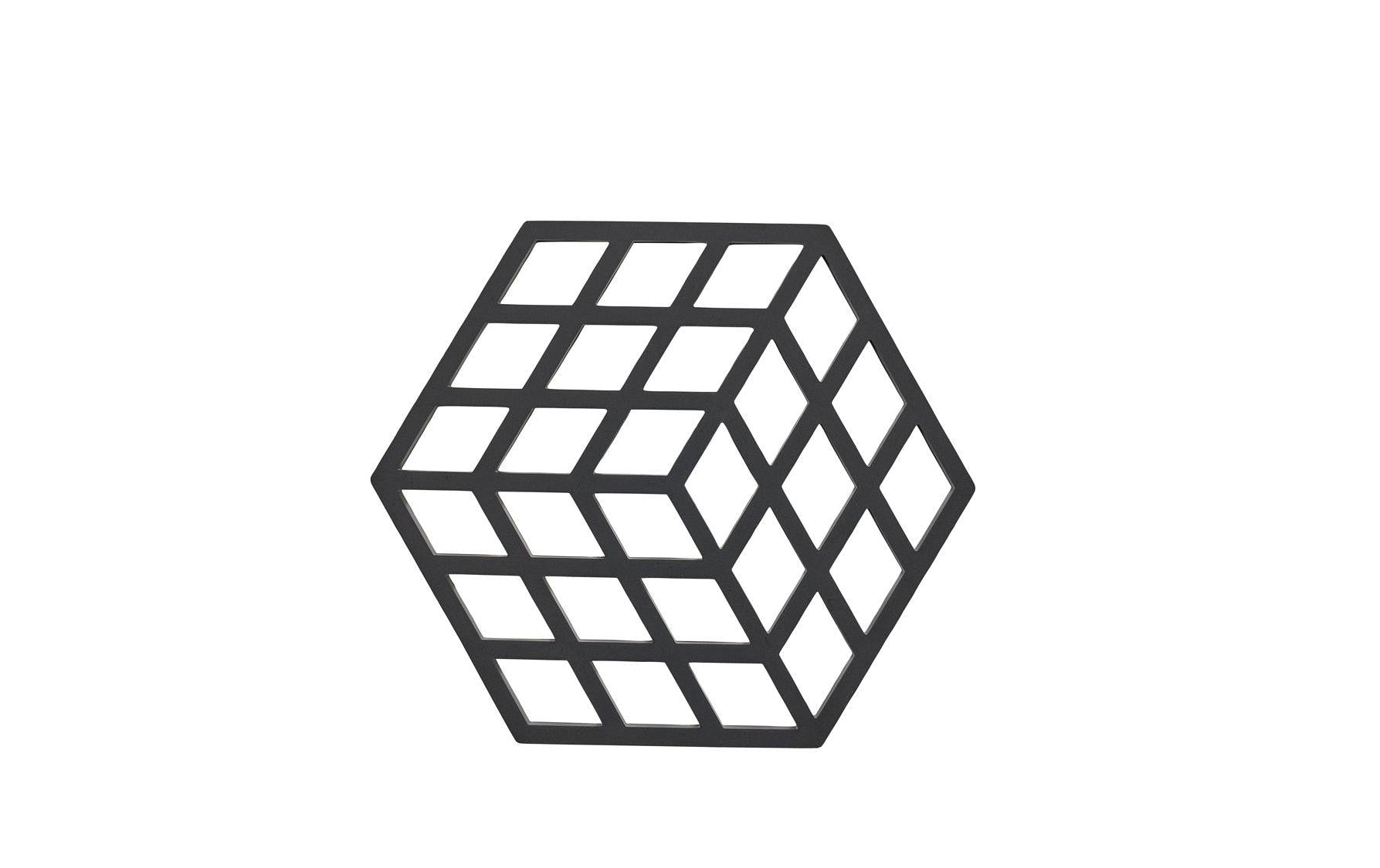 Zone Denmark Cube – Topfuntersetzer 14 × 16 × 0,9 cm, Silikon, schwarz