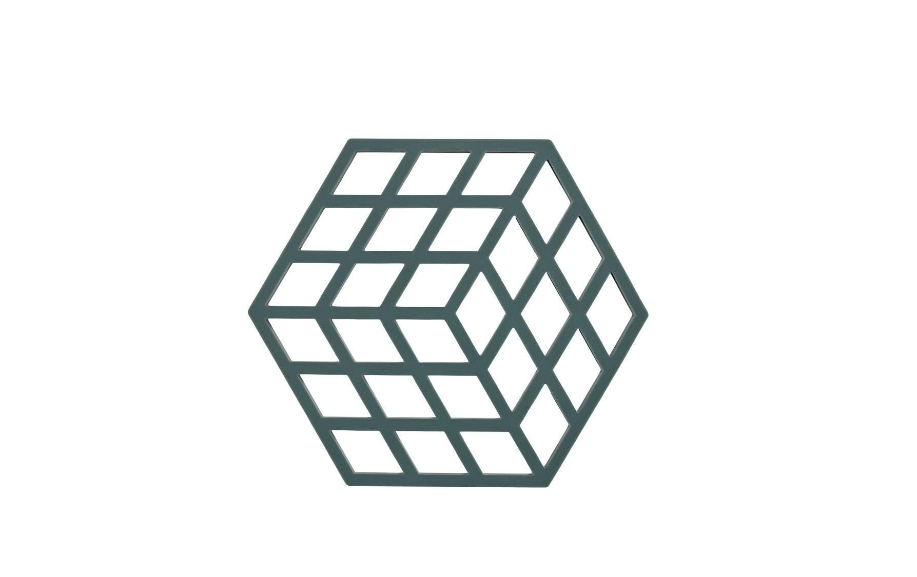 Zone Denmark Cube – Topfuntersetzer 14 × 16 × 0,9 cm, Silikon, grün, für Pfanne