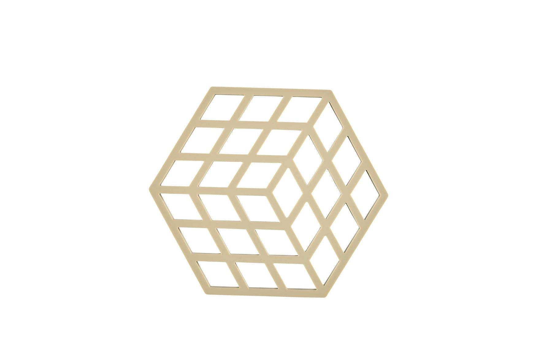 Zone Denmark Cube – Topfuntersetzer 14 × 16 × 0,9 cm, Silikon, Sand, für Pfanne