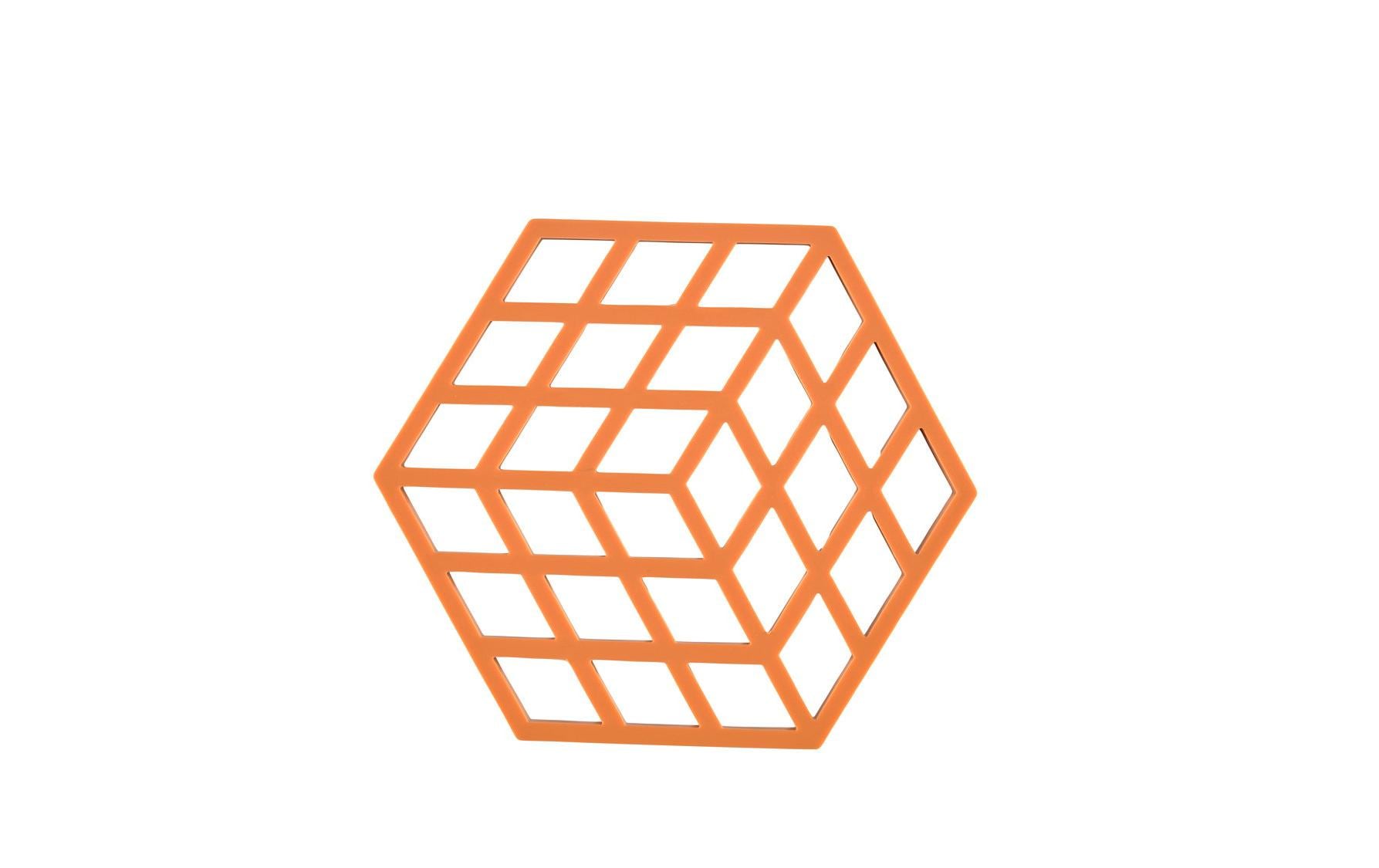 Zone Denmark Cube – Topfuntersetzer 14 × 16 × 0,9 cm, Silikon, Orange