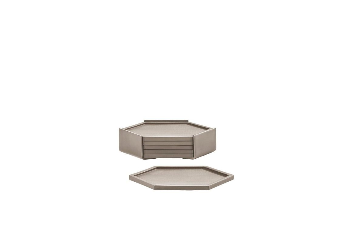 Zone Denmark – Gläserschutz (magnetisch) für Gläser, 6er-Set, Ø 10 × 3,2 cm, Metall/Silikon, Taupe