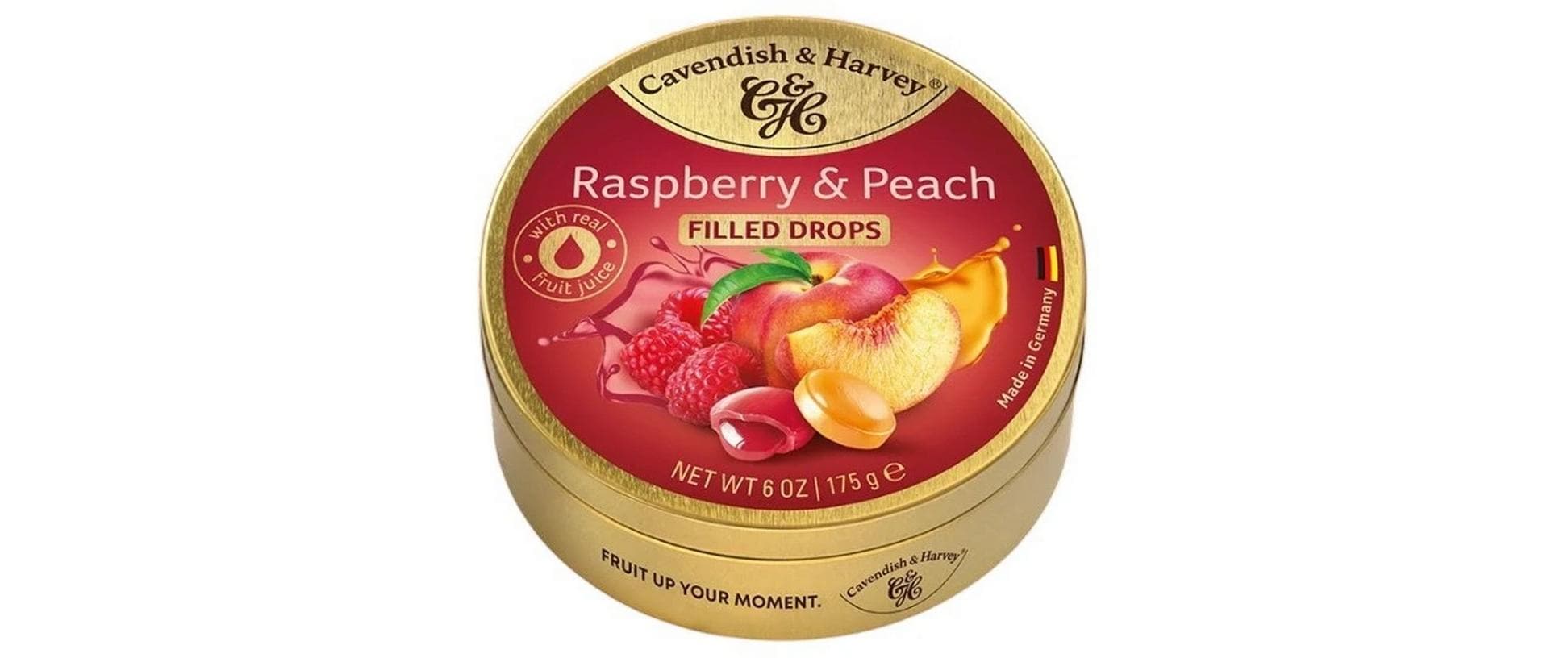 Cavendish & Harvey Himbeer- & Pfirsichlutschbonbons – 175 g