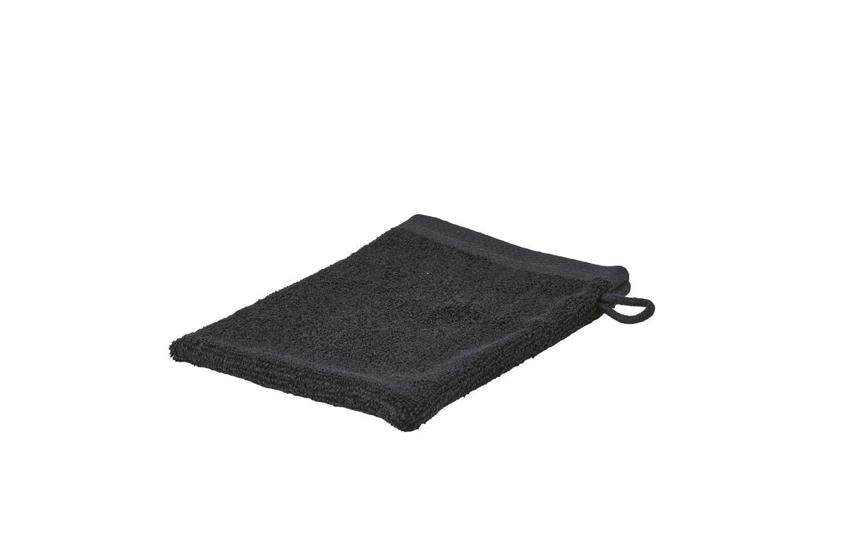 Zone Denmark Waschhandschuh – 21×15,5 cm, 100% Baumwolle, Schwarz