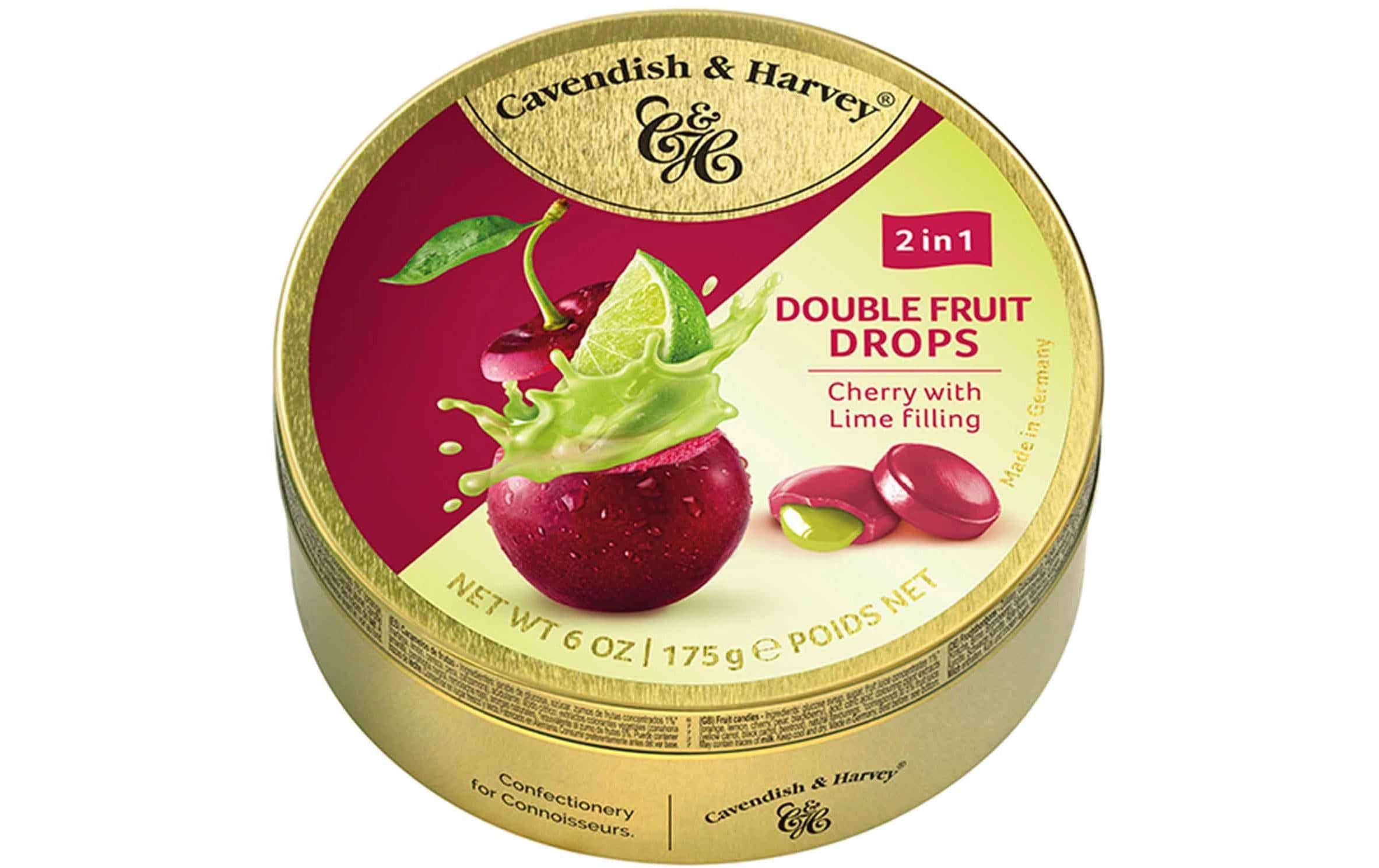 Cavendish & Harvey Lutschbonbons – Kirsche & Limette, gefüllt, glutenfrei – 175 g