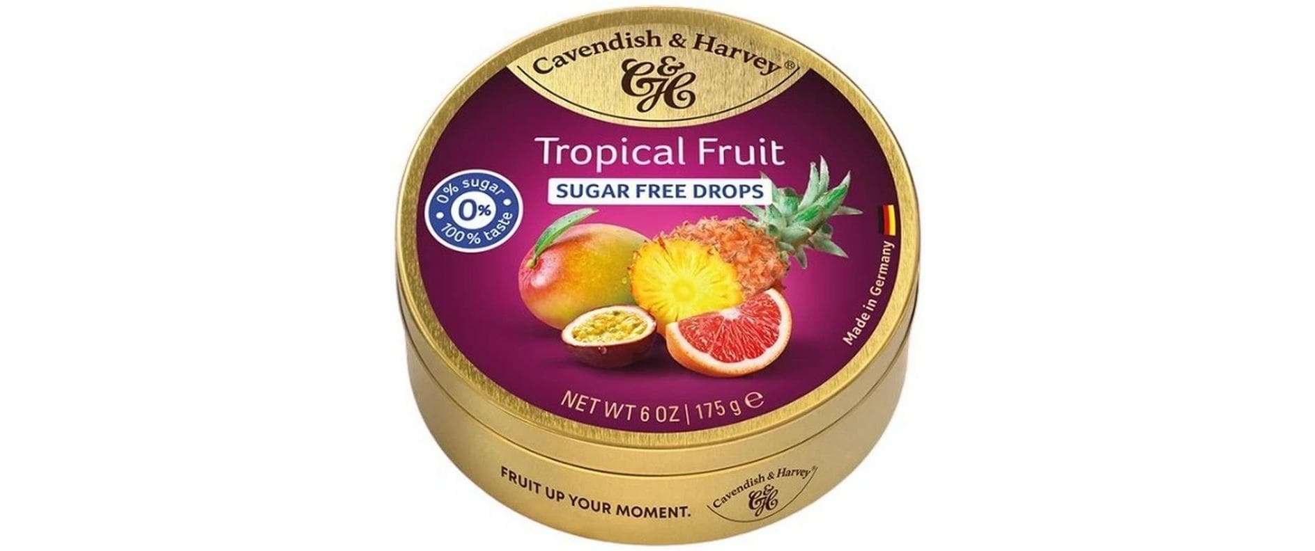 Cavendish & Harvey Zuckerfreie Tropische Frucht Lutschbonbons, Vegan – 175 g