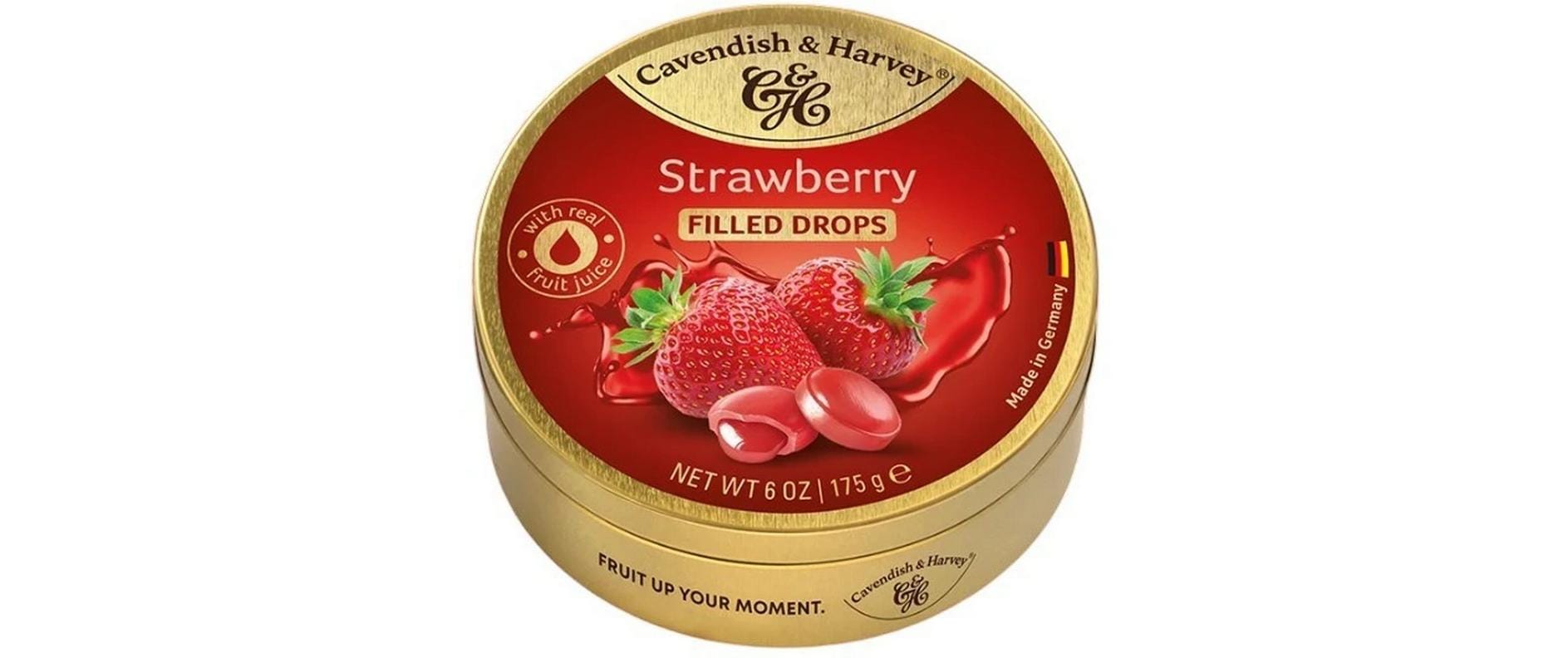 Cavendish & Harvey Lutschbonbons – Gefüllte Erdbeere, glutenfrei – 175 g