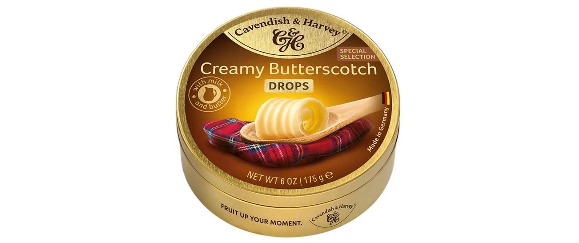 Cavendish & Harvey Cremige Butterscotch Drops, glutenfrei – 175 g