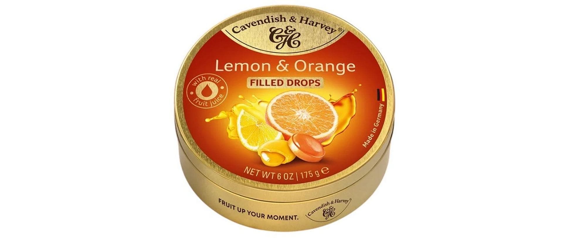 Cavendish & Harvey Gefüllte Fruchtbonbons – Zitrone & Orange, glutenfrei, vegan – 175 g