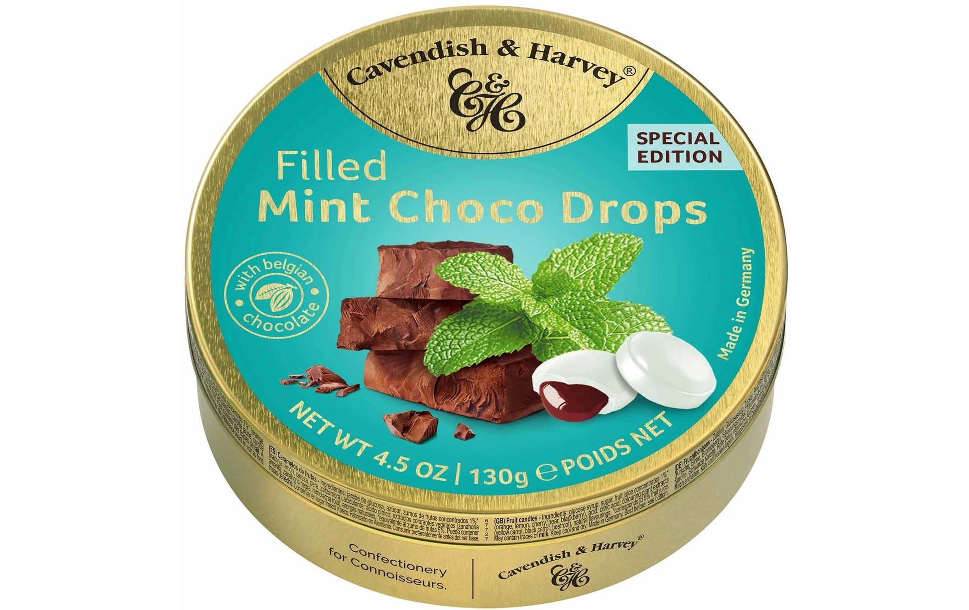 Cavendish & Harvey Lutschbonbons – Pfefferminz, gefüllt mit dunkler Schokolade – 130 g