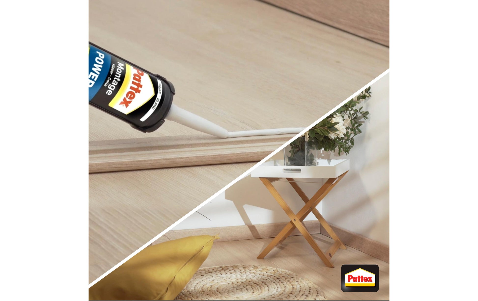 Pattex Montagekleber Power – Kartusche – Weiss – 370 g – für Beton, Gips, Holz