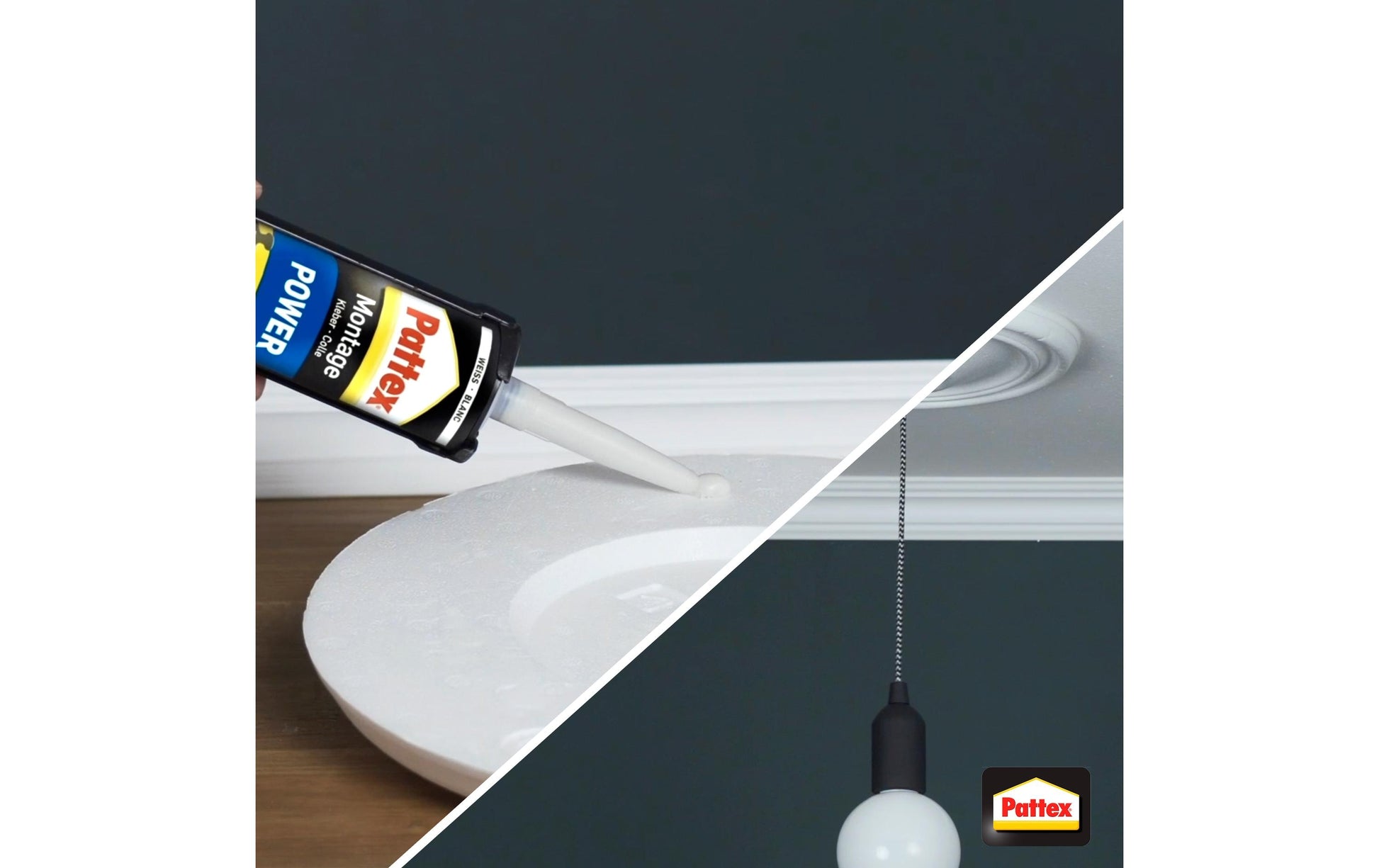 Pattex Montagekleber Power – Kartusche – Weiss – 370 g – für Beton, Gips, Holz