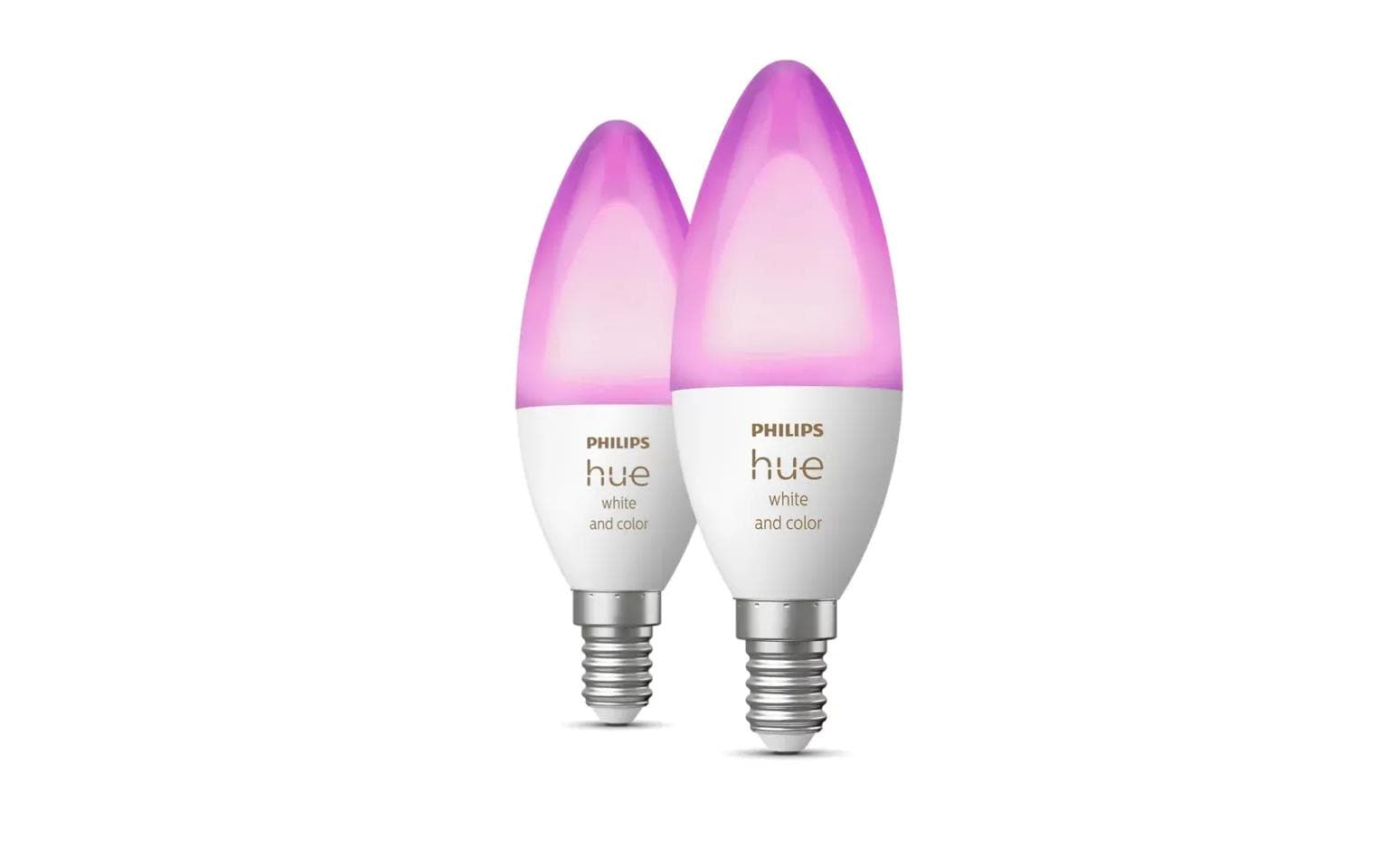Philips Hue Smart-Leuchtmittel E14 Kerzenform – RGB+CCT, 500 lm – für Philips Hue Bridge