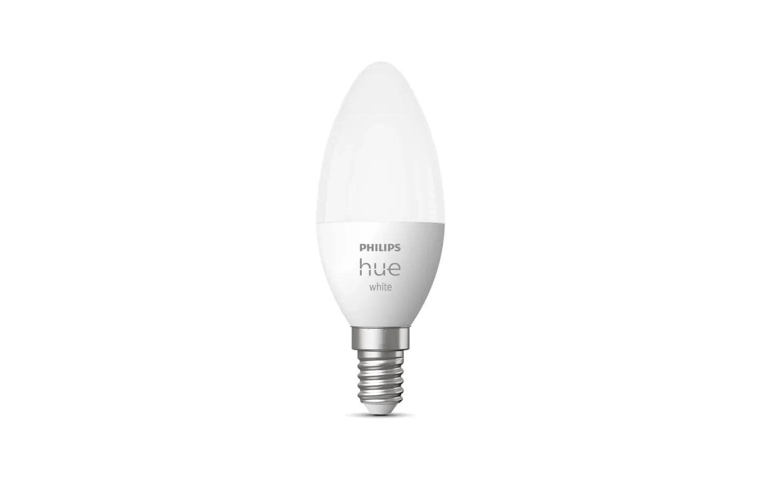 Philips Hue Smart-Leuchtmittel E14 Kerze – Warmweiss 2700 K, 470 lm, 3,9 W, Bluetooth/Matter/Zigbee – 1 Stk.