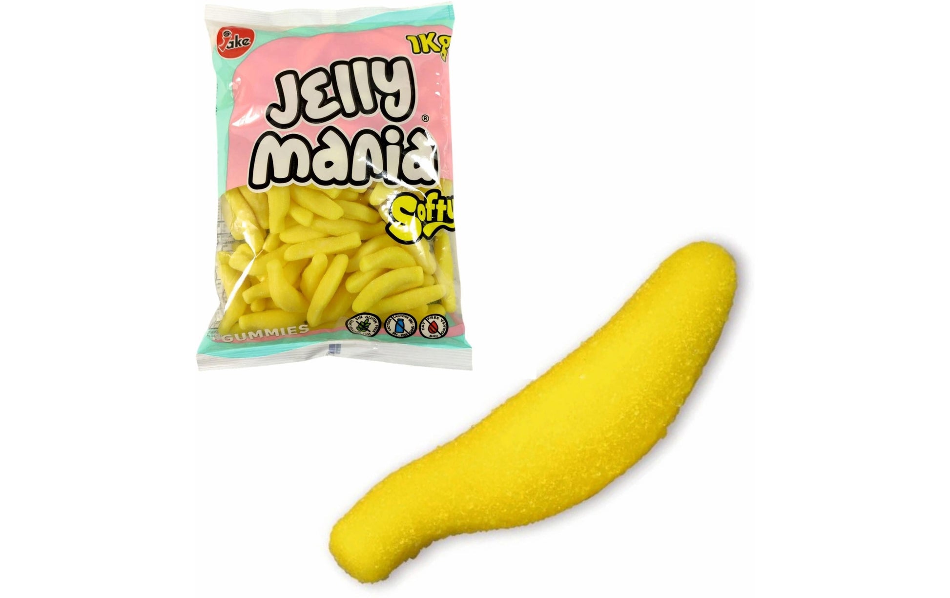 Jake Jellymania Gummibonbons – Gezuckerte Bananen, glutenfrei – 1 kg