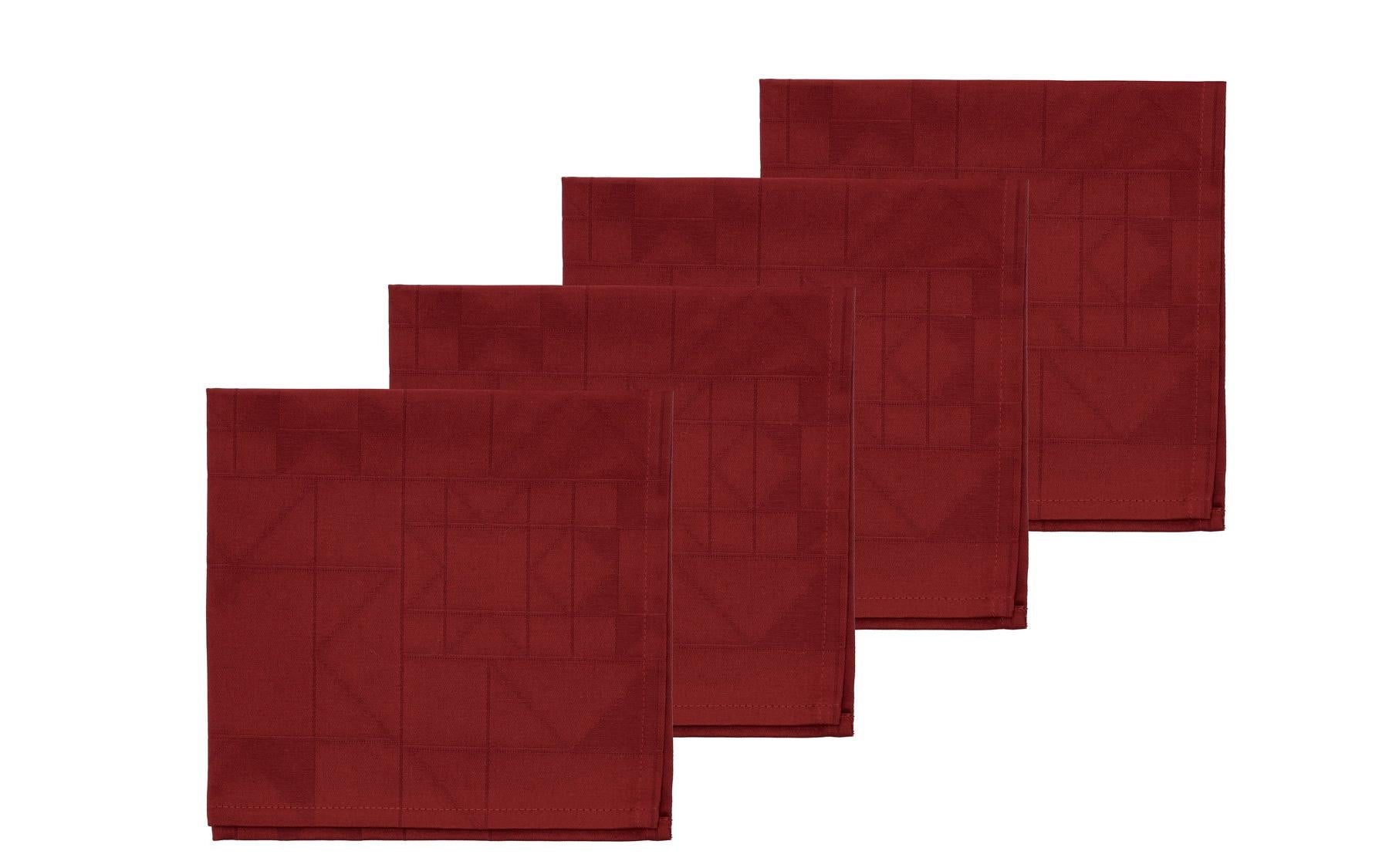 Södahl Stoffserviette – Rot – 45 × 45 cm, Baumwolle – 4er-Set