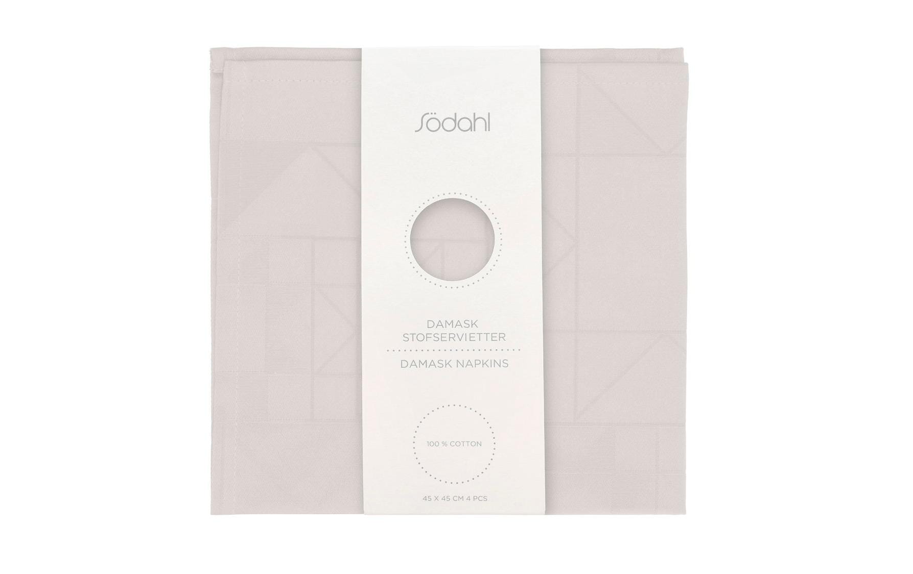 Södahl Stoffserviette – Grau – 45 × 45 cm, Baumwolle – 4er-Set