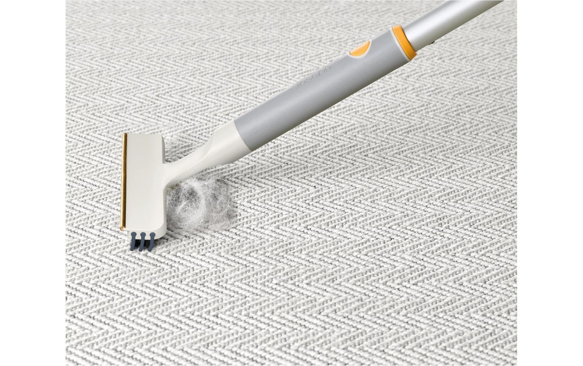 Joseph Joseph Textilbürste CleanTech 2-in-1 – für Teppiche & Tierhaare, Messing, Grau