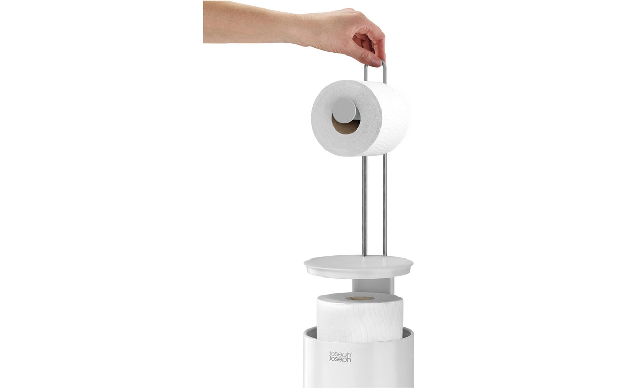 Joseph Joseph – Toilettenpapierständer – Stahl, Weiss, 15 × 15 × 65,2 cm