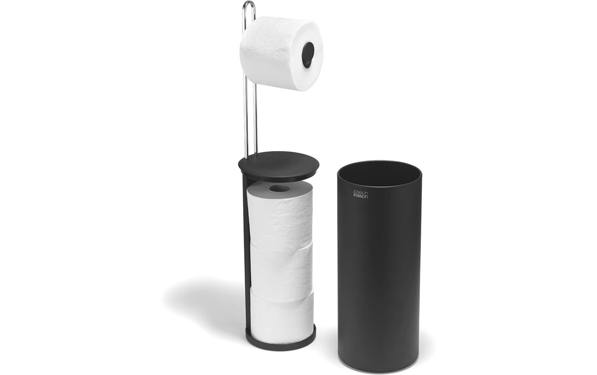 Joseph Joseph – Toilettenpapierständer – Kunststoff, schwarz, 15 × 15 × 65,2 cm