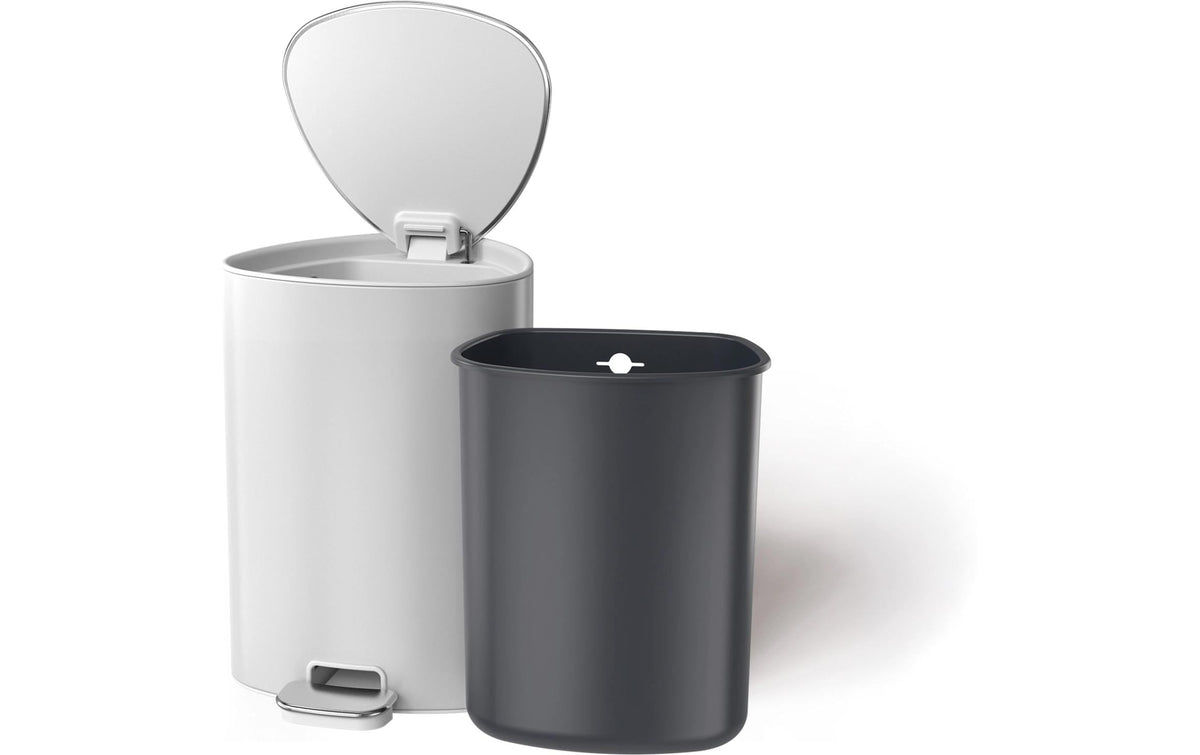 Joseph Joseph Kosmetikeimer – 5 l – Stahl, rund – weiss