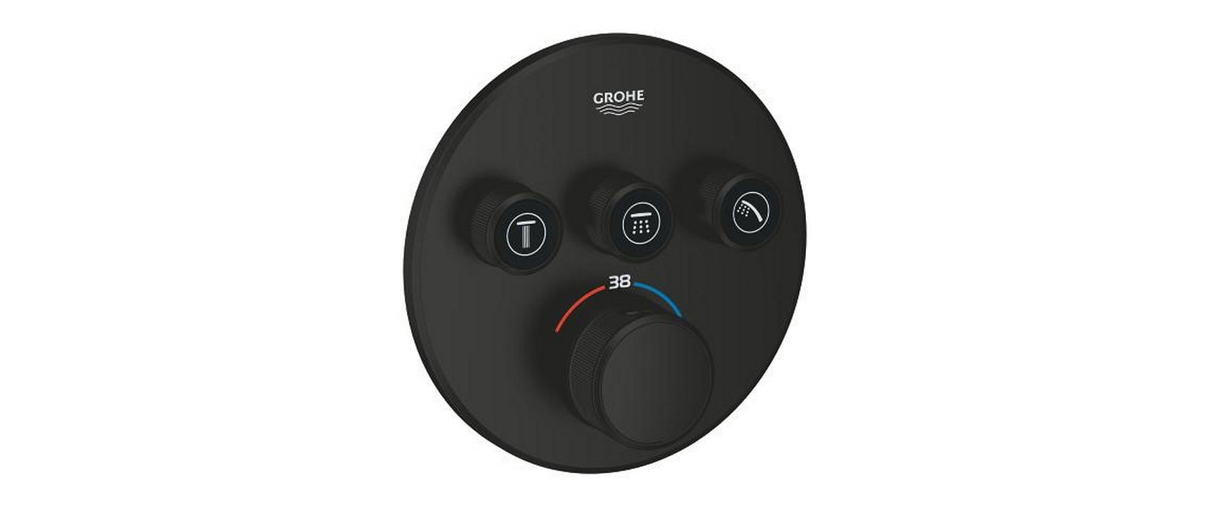 Grohe Grohtherm SmartControl Badebatterie (Unterputz) – Metall, Schwarz