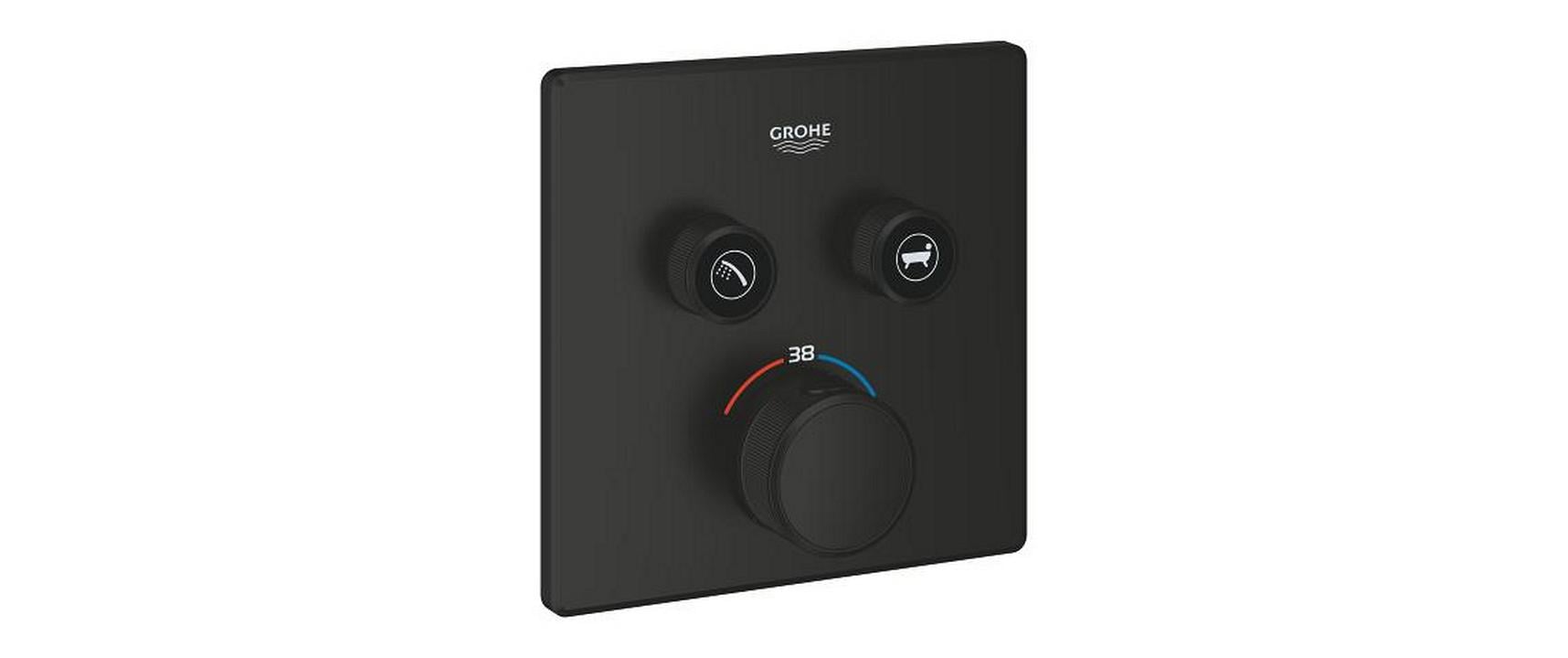 Grohe Grohtherm SmartControl Unterputz-Badebatterie – Thermostat, Metall, Schwarz matt