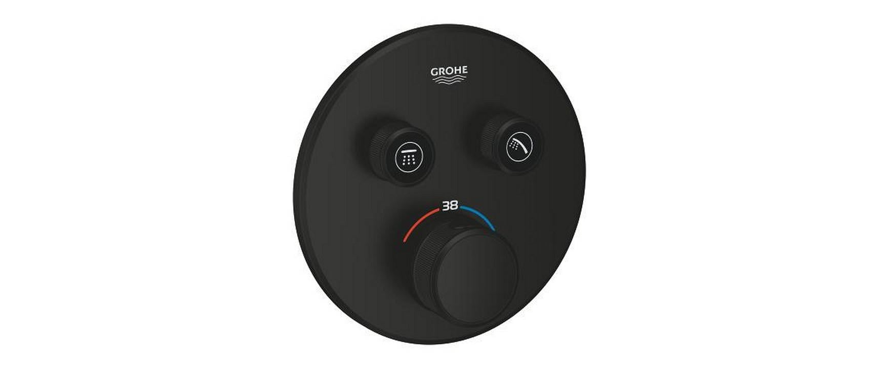Grohe Badebatterie (Unterputz) Grohtherm SmartControl – Thermostat, Metall, Schwarz