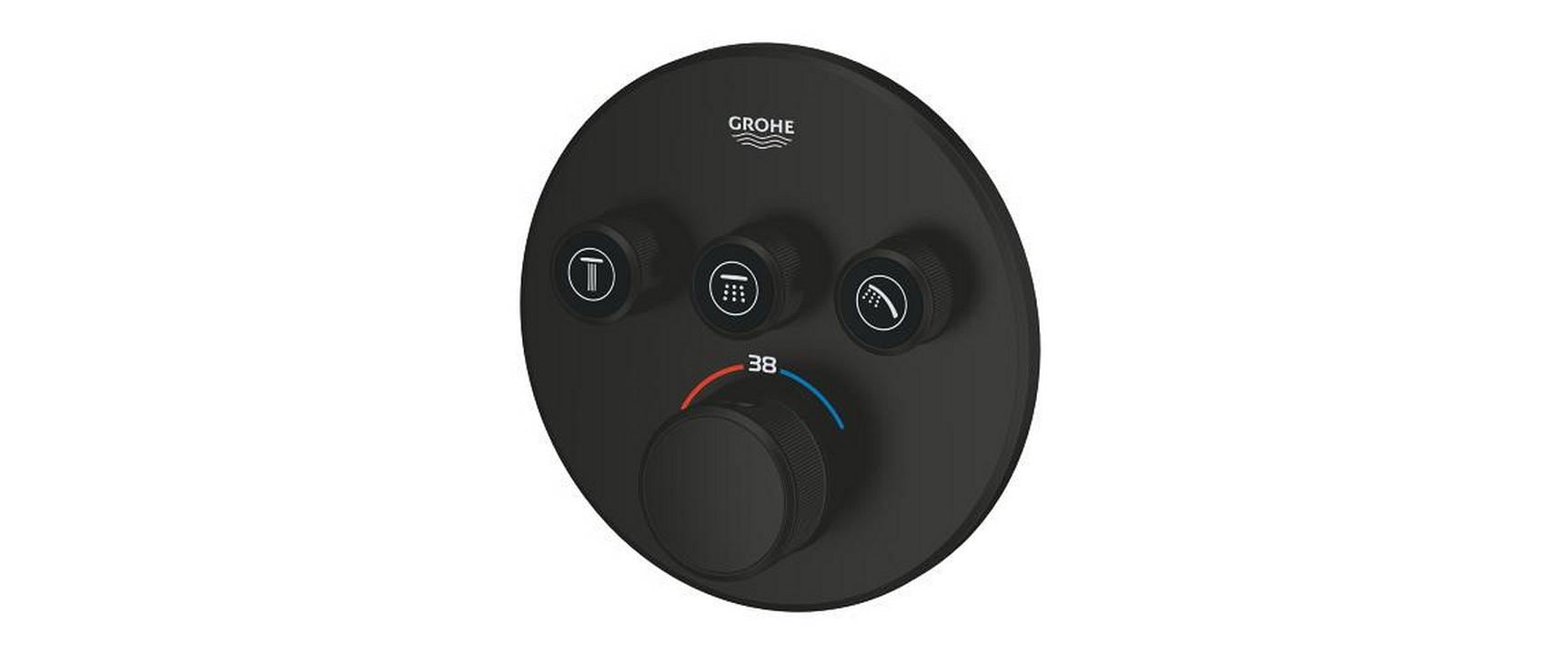 Grohe Grohtherm SmartControl Badebatterie (Unterputz) – Metall, Schwarz