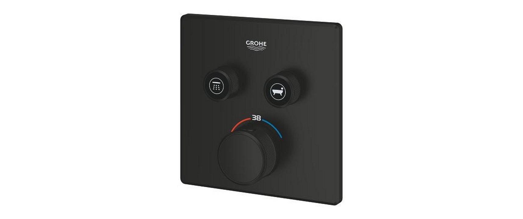 Grohe Grohtherm SmartControl Unterputz-Badebatterie – Thermostat, Metall, Schwarz matt