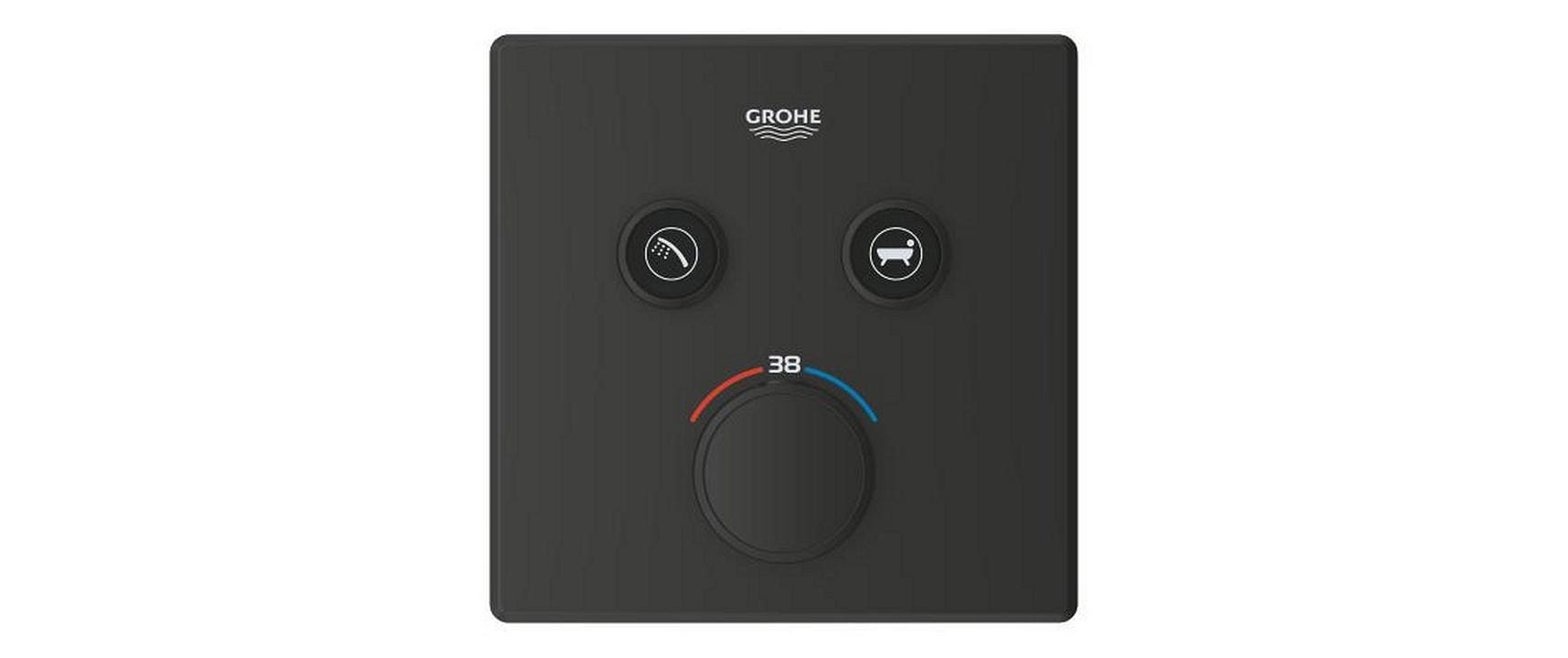 Grohe Grohtherm SmartControl Unterputz-Badebatterie – Thermostat, Metall, Schwarz matt