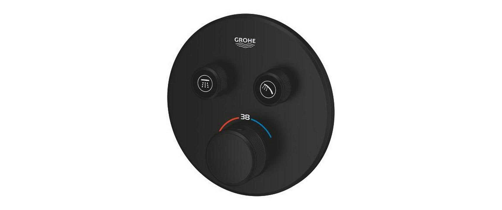 Grohe Badebatterie (Unterputz) Grohtherm SmartControl – Thermostat, Metall, Schwarz