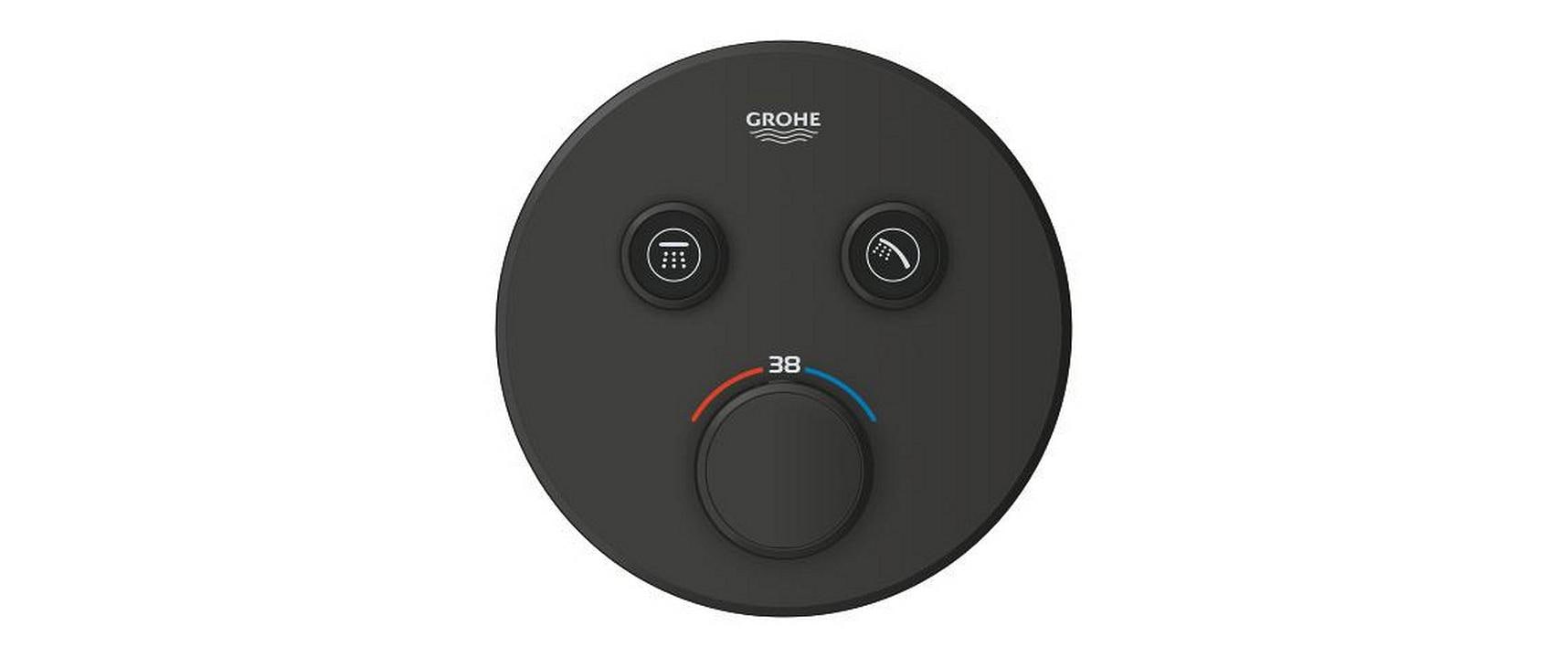 Grohe Badebatterie (Unterputz) Grohtherm SmartControl – Thermostat, Metall, Schwarz