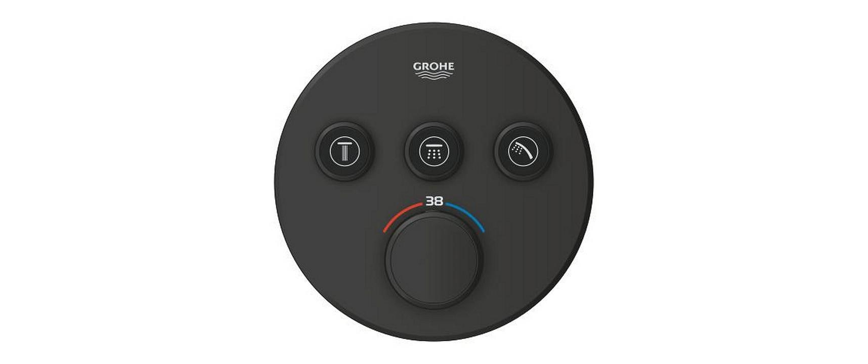 Grohe Grohtherm SmartControl Badebatterie (Unterputz) – Metall, Schwarz