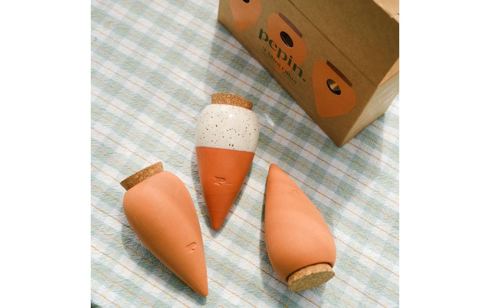 Gorilla gardening Trio Mini Ollas – Keramik/Kork – braun/weiss – für Töpfe Ø ≤150 mm