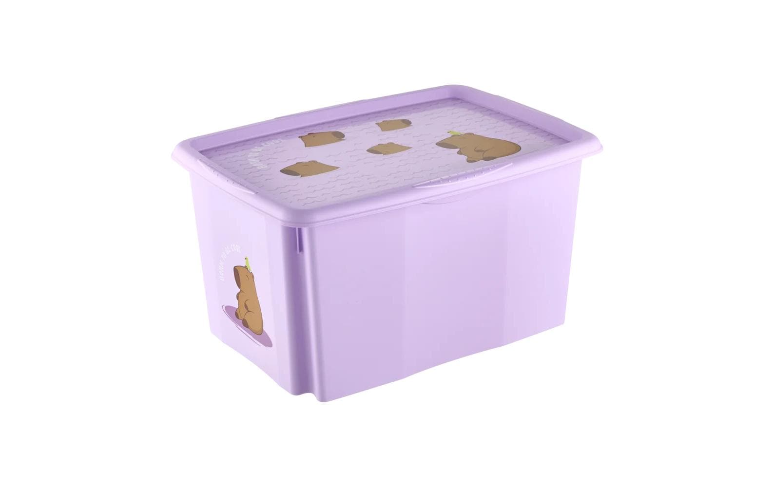 keeeper Aufbewahrungsbox 45 l (mit Deckel) – Polypropylen – Schwarz/Violett – 400 × 300 × 555 mm