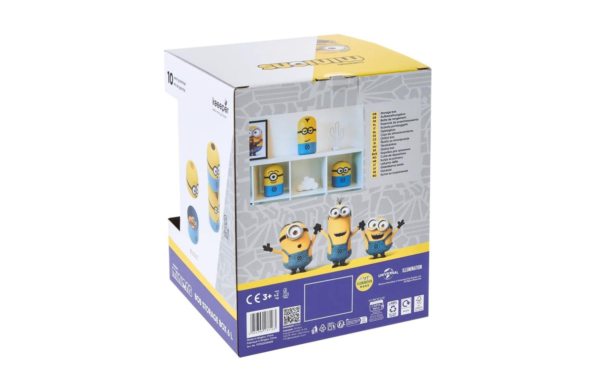 keeeper Minions Bob Aufbewahrungsbox 6 l – Kunststoff – Blau/Gelb – Ø 200 × 255 mm