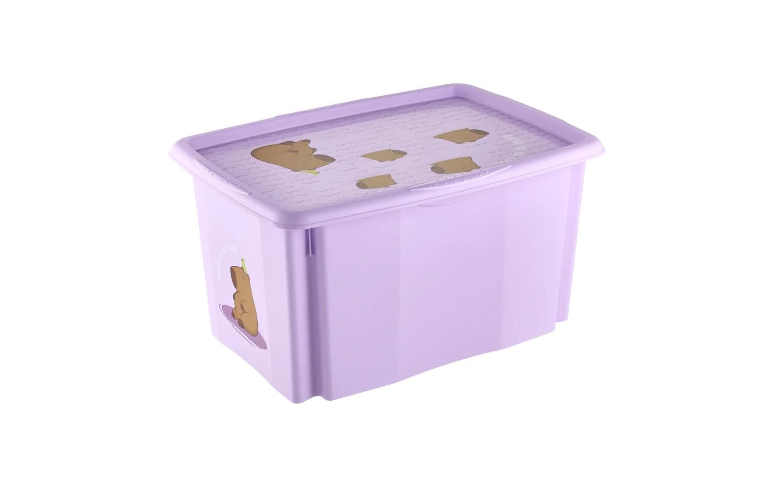 keeeper Aufbewahrungsbox 45 l (mit Deckel) – Polypropylen – Schwarz/Violett – 400 × 300 × 555 mm