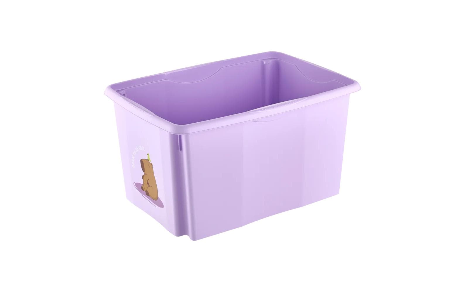 keeeper Aufbewahrungsbox 45 l (mit Deckel) – Polypropylen – Schwarz/Violett – 400 × 300 × 555 mm