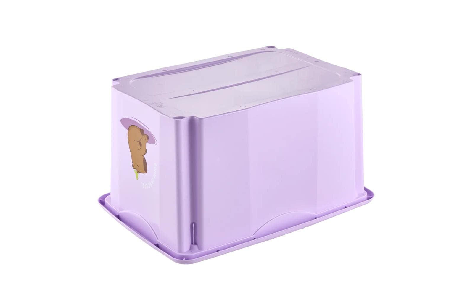 keeeper Aufbewahrungsbox 45 l (mit Deckel) – Polypropylen – Schwarz/Violett – 400 × 300 × 555 mm