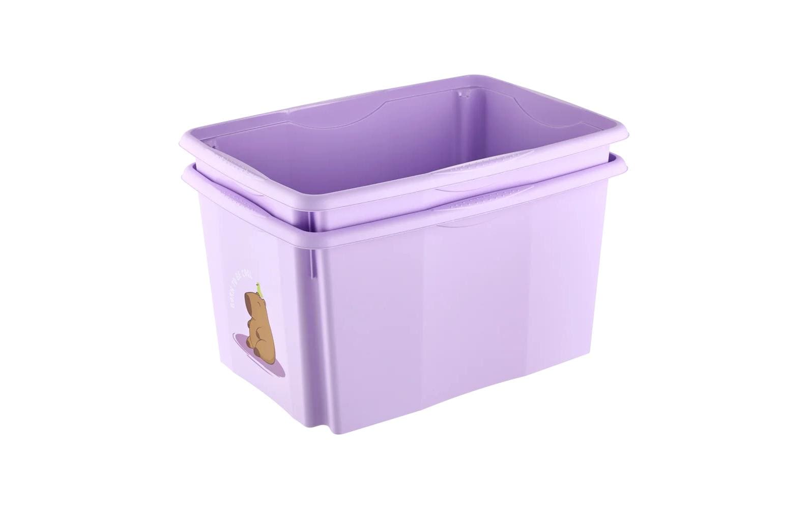 keeeper Aufbewahrungsbox 45 l (mit Deckel) – Polypropylen – Schwarz/Violett – 400 × 300 × 555 mm