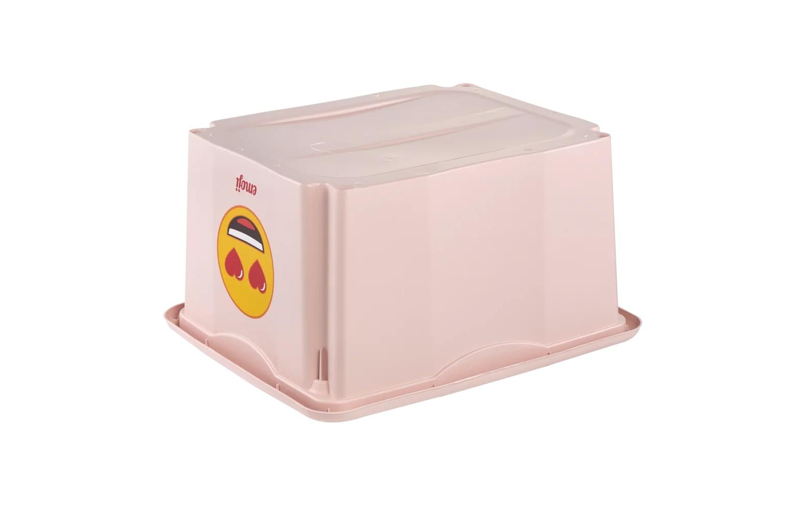 keeeper Aufbewahrungsbox 30 l (mit Deckel) – Polypropylen – Rosa – 350 × 270 × 450 mm