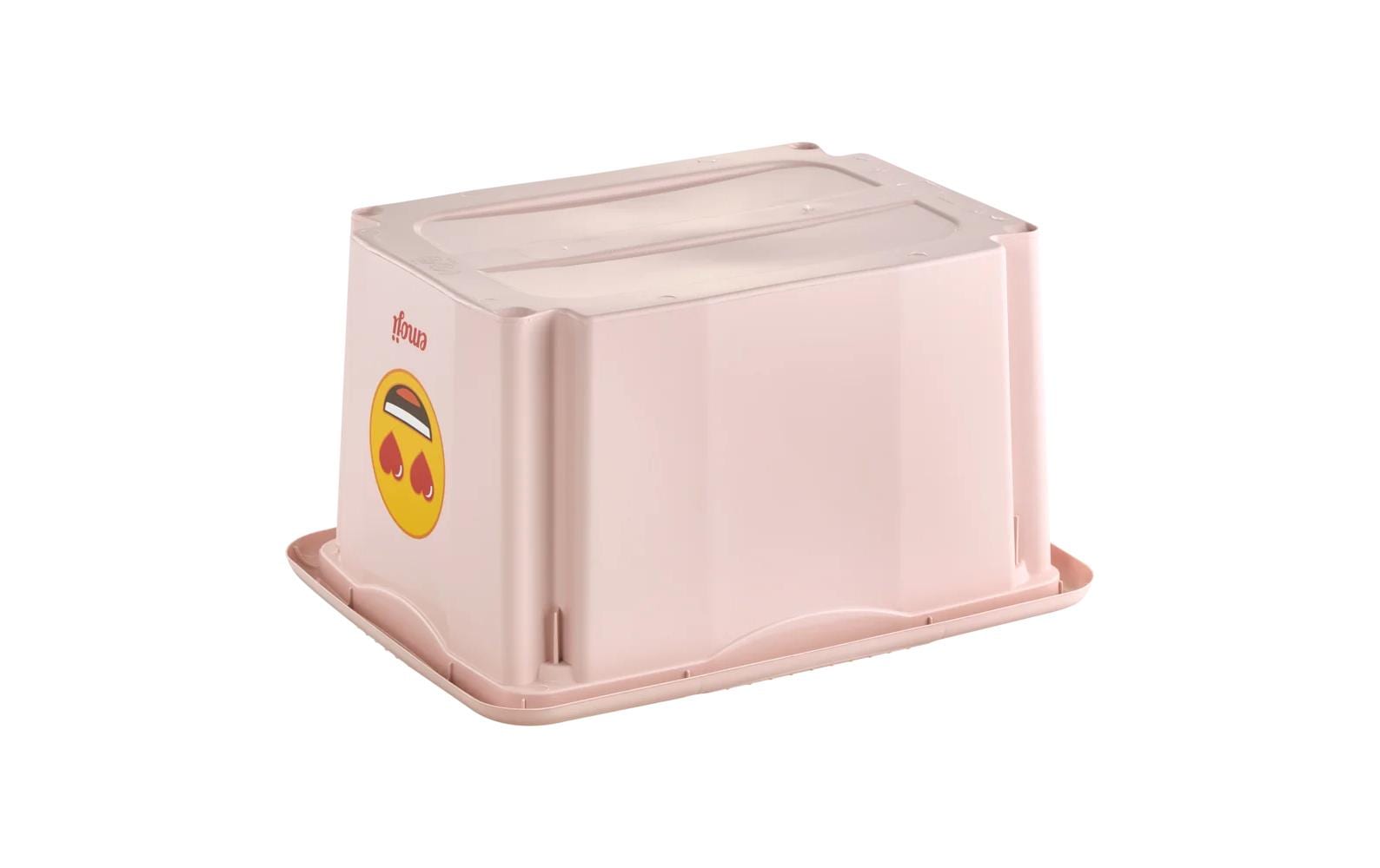 keeeper Karolina Emoji Hearts Aufbewahrungsbox 15 l (mit Deckel) – Polypropylen – Rosa – 380 × 205 × 295 mm