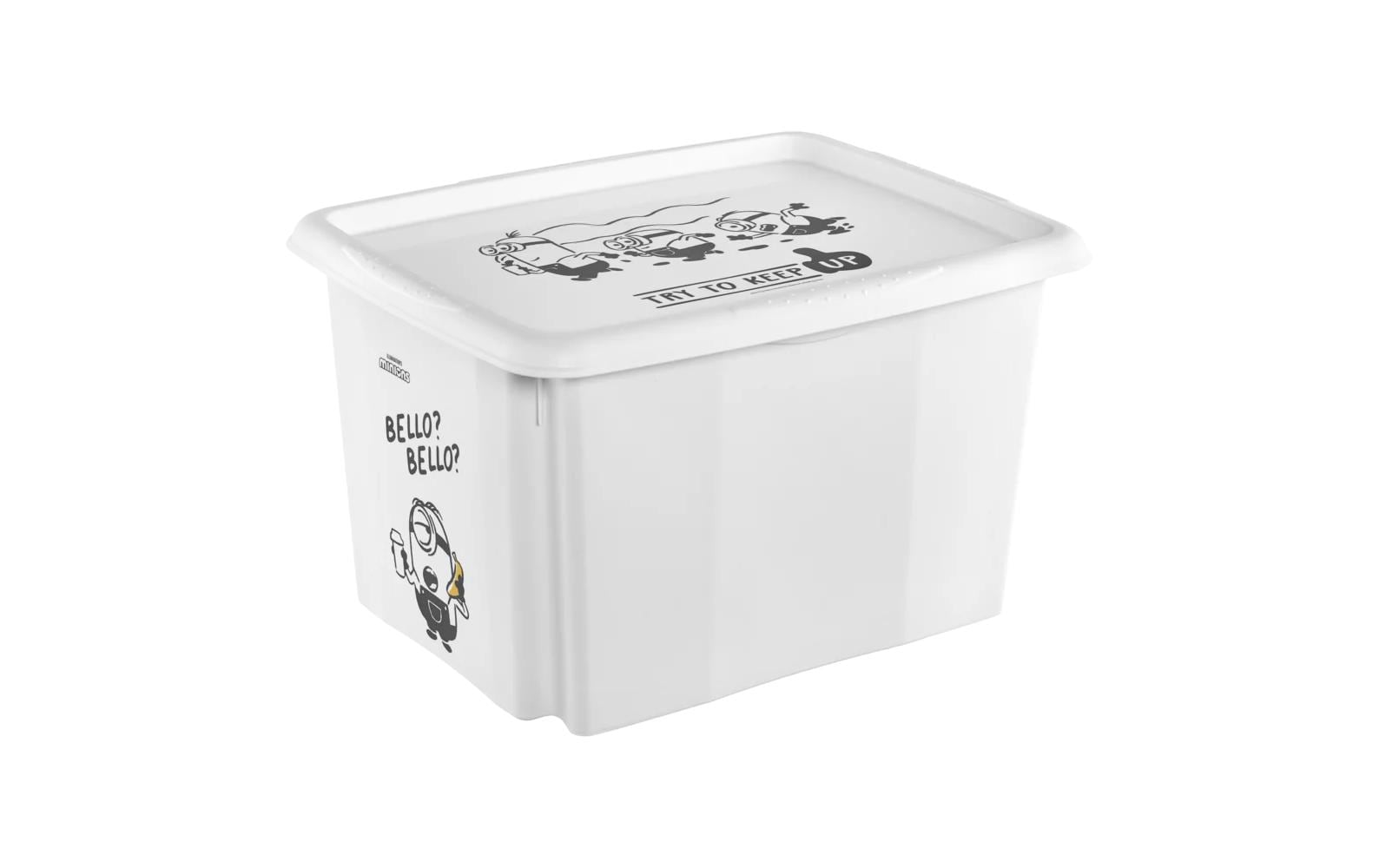 keeeper Aufbewahrungsbox 30 l (mit Deckel) – Polypropylen – Weiss – 350 × 270 × 450 mm
