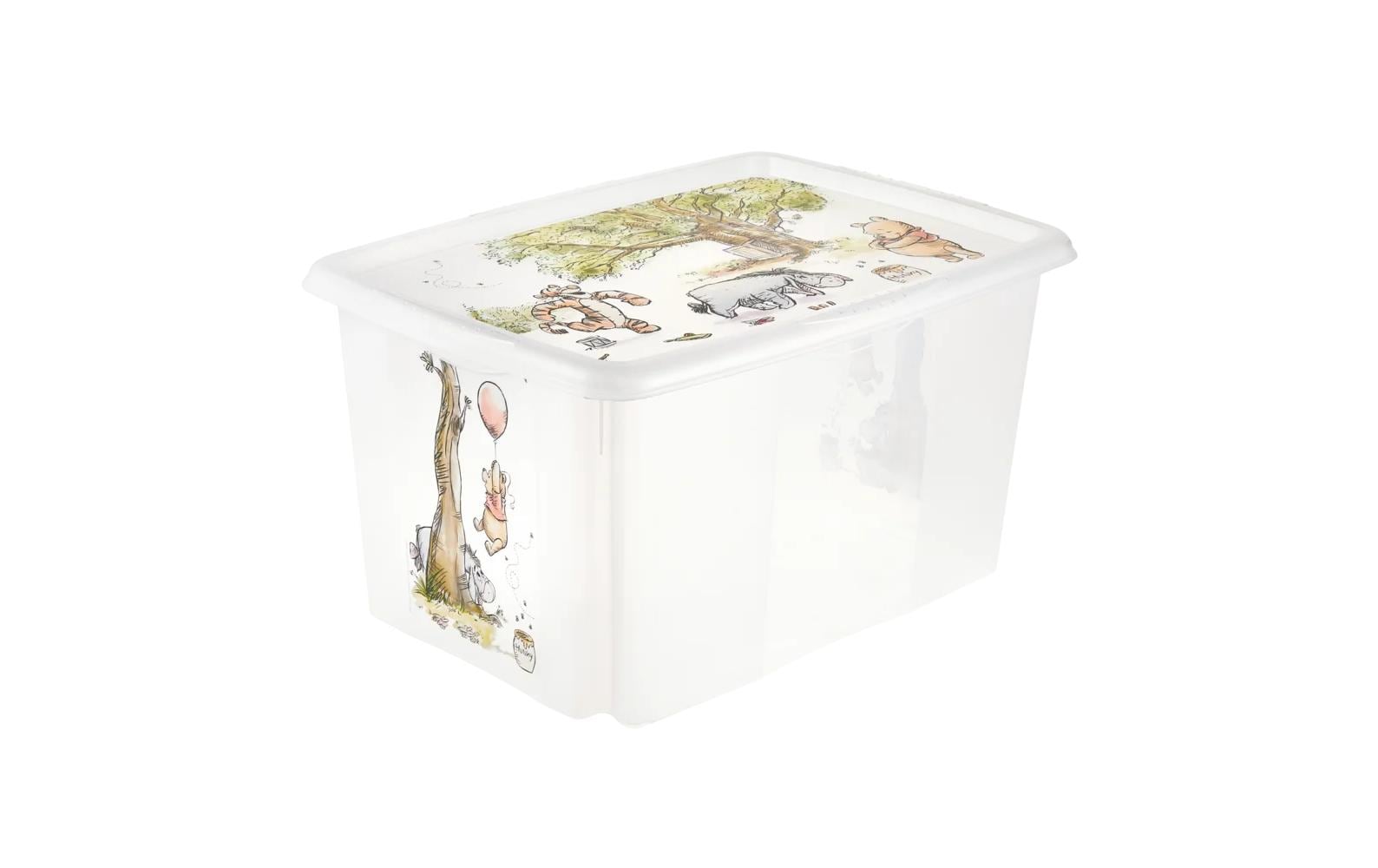 keeeper Aufbewahrungsbox 45 l (mit Deckel) – Polypropylen – Transparent/Weiss – 400 × 300 × 555 mm