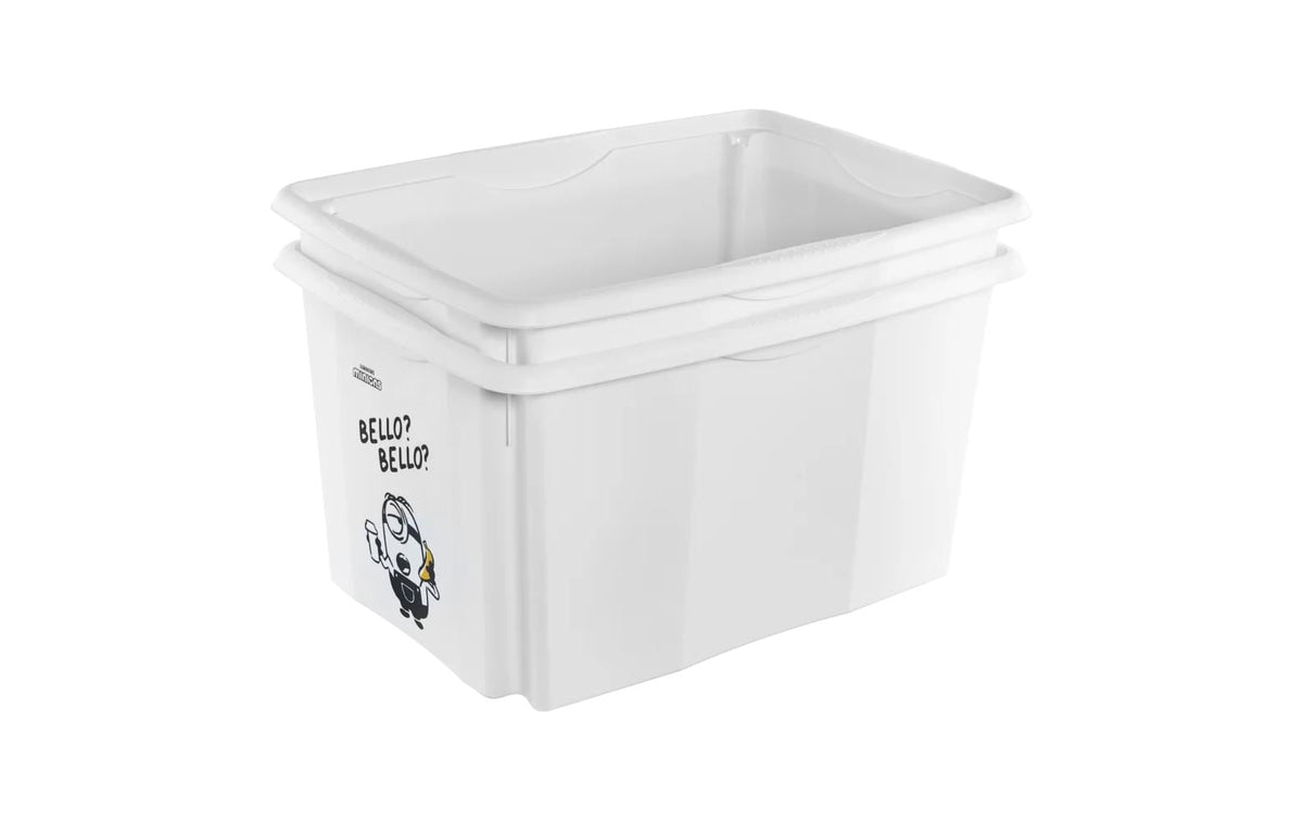 keeeper Karolina Minions Bello Aufbewahrungsbox 45 l (mit Deckel) – Polypropylen – Weiss – 400 × 300 × 555 mm