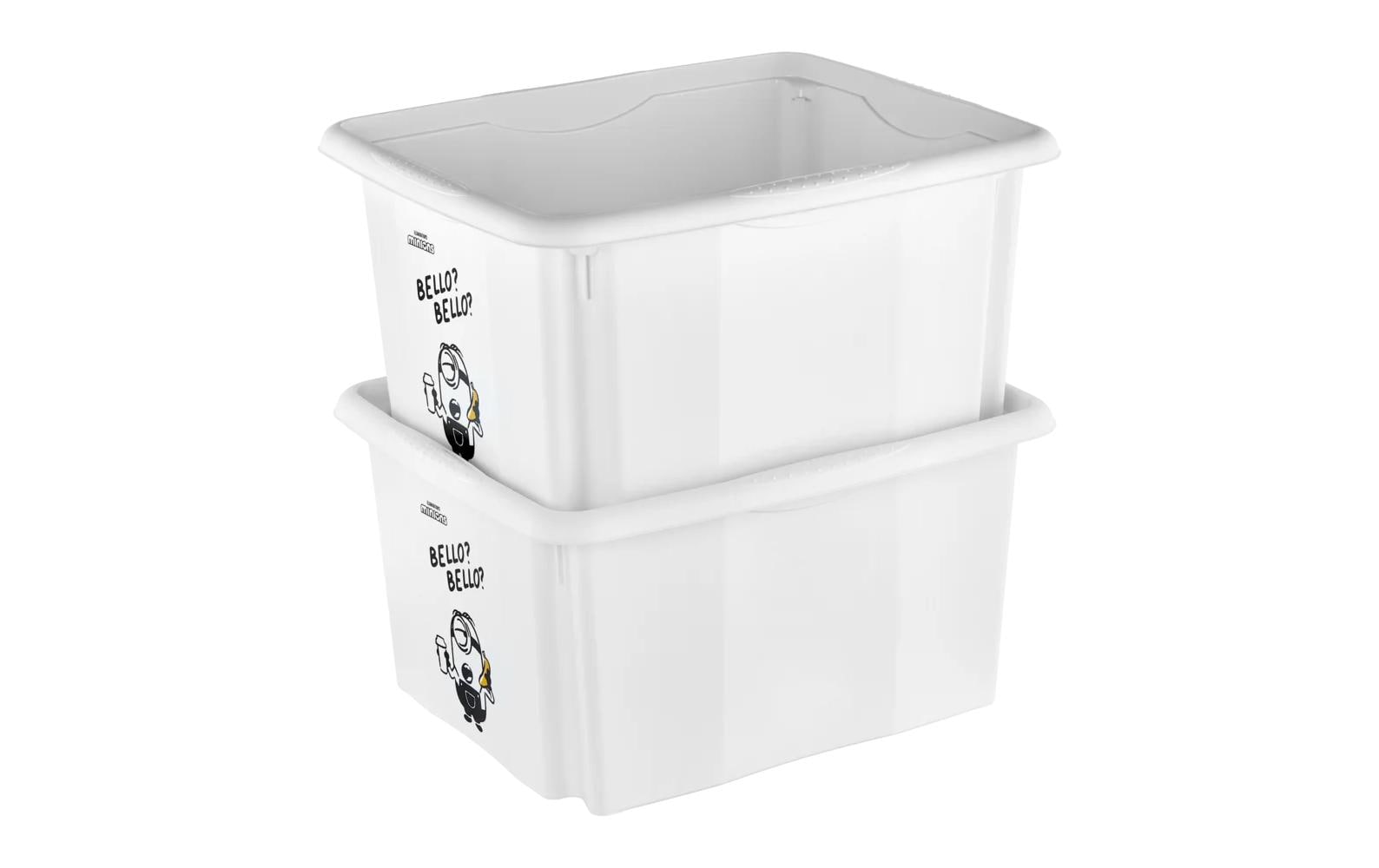 keeeper Aufbewahrungsbox 24 l (mit Deckel) – Polypropylen – Weiss – 355 × 225 × 425 mm