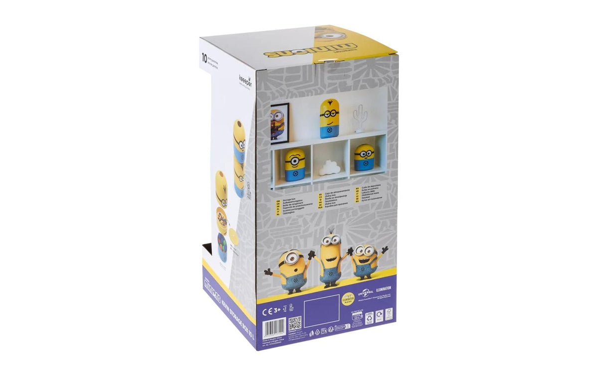 keeeper Minions Kevin Aufbewahrungsbox 10 l – Polypropylen – Blau/Gelb – Ø 200 × 380 mm – stapelbar