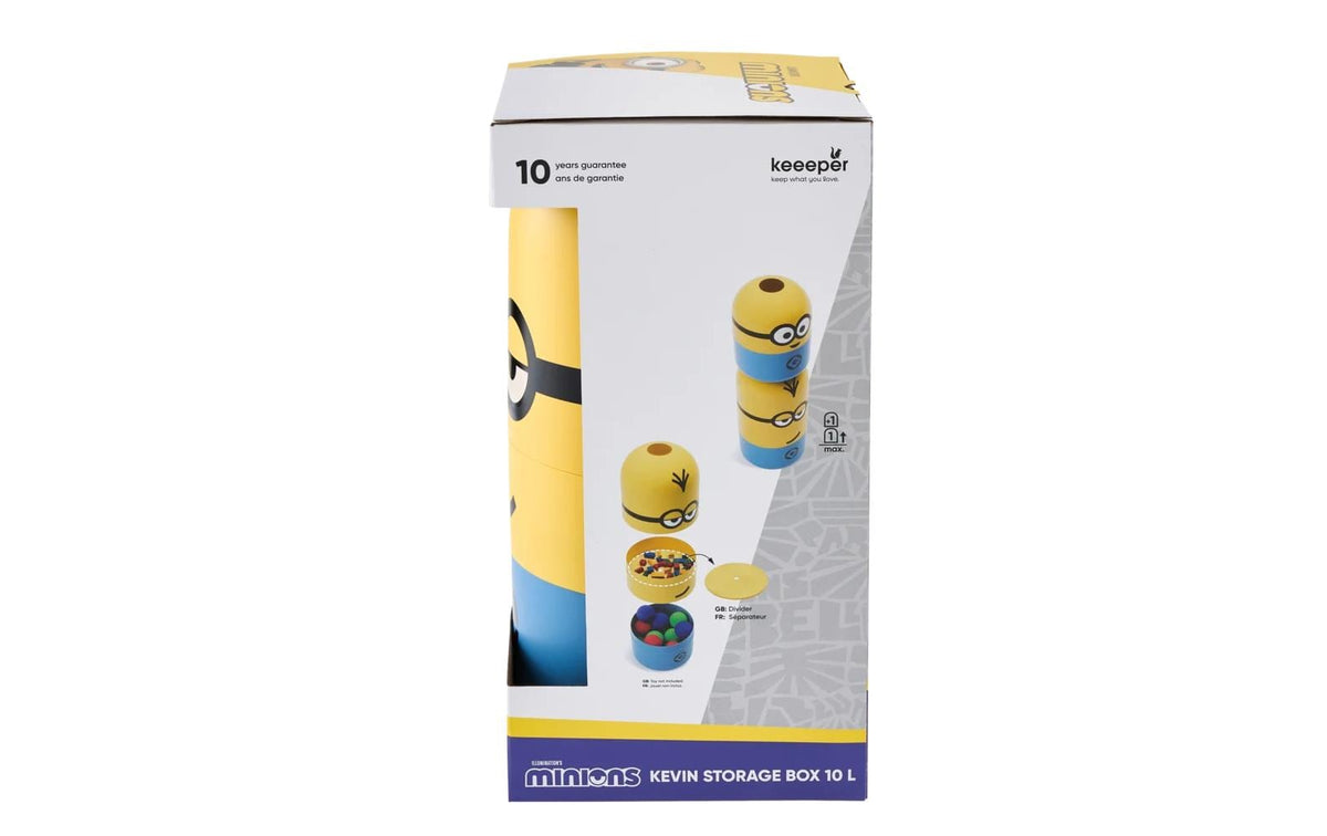 keeeper Minions Kevin Aufbewahrungsbox 10 l – Polypropylen – Blau/Gelb – Ø 200 × 380 mm – stapelbar