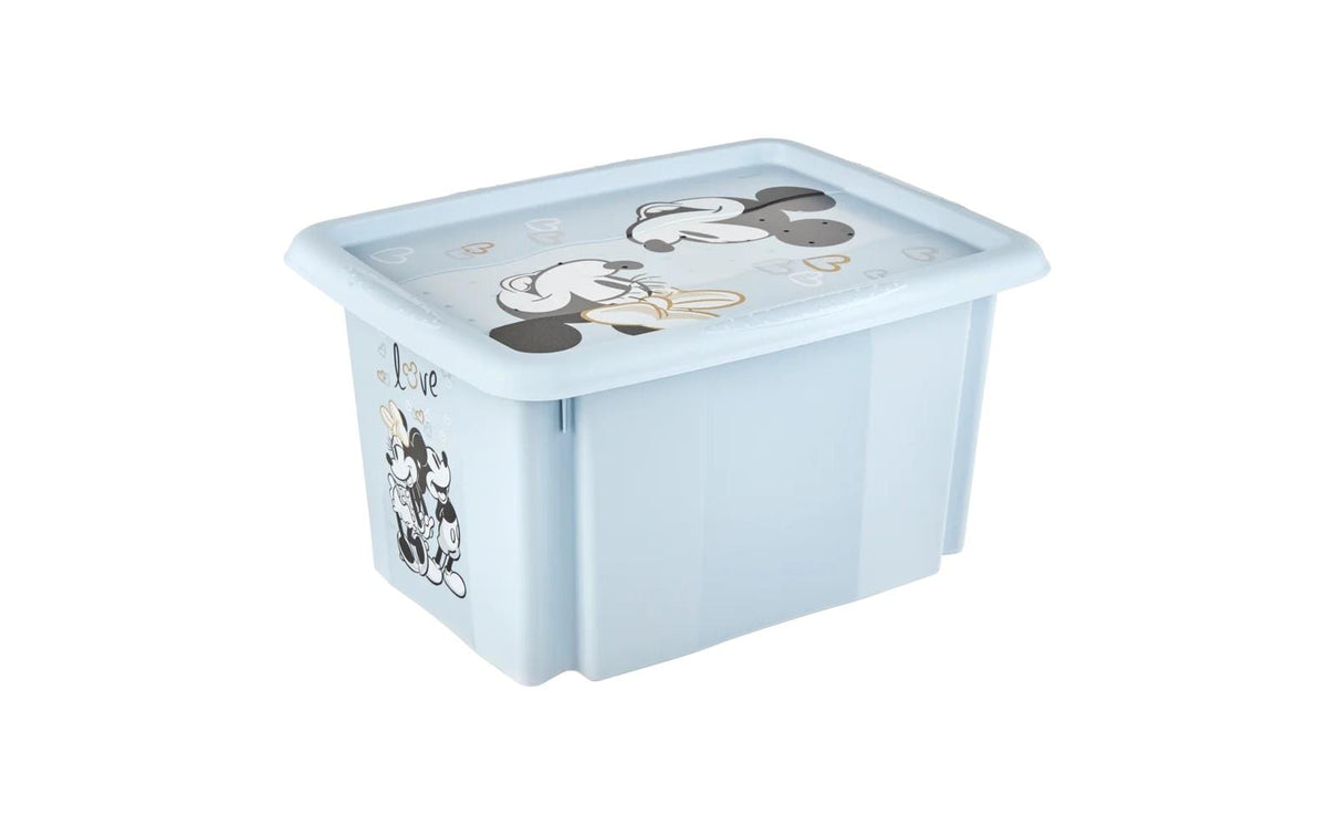 keeeper Aufbewahrungsbox (Dreh-/Stapelbox) 15 l (mit Deckel) – Kunststoff – Blau